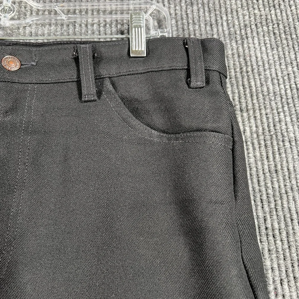 Vintage Levis Dacron Polyester‎ Pants Mens 36x30 (36x26) Black Casual Trousers